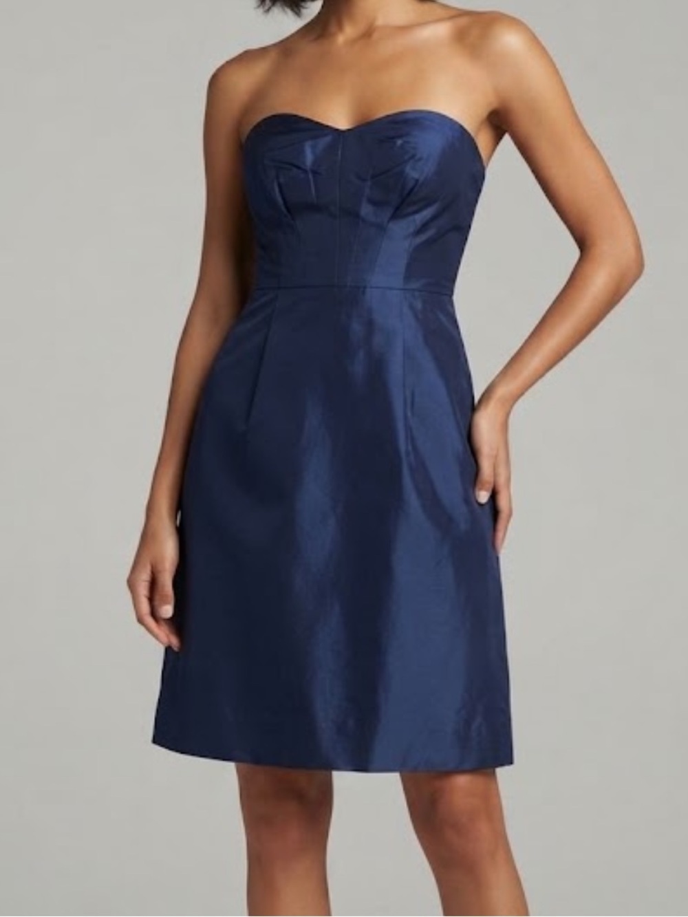 J. Crew Silk Strapless Dress Navy